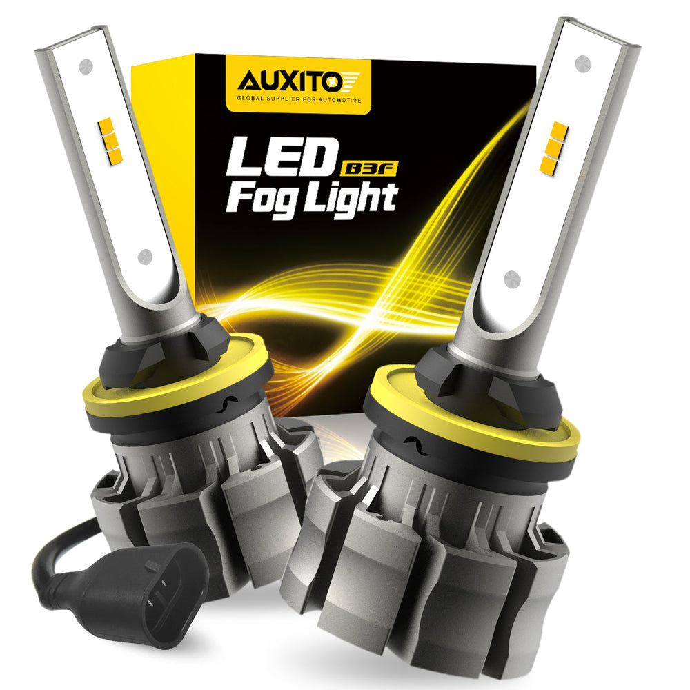 AUXITO 880 LED Fog Light Bulbs, 6000LM 3000K Amber Yellow lights, 300%