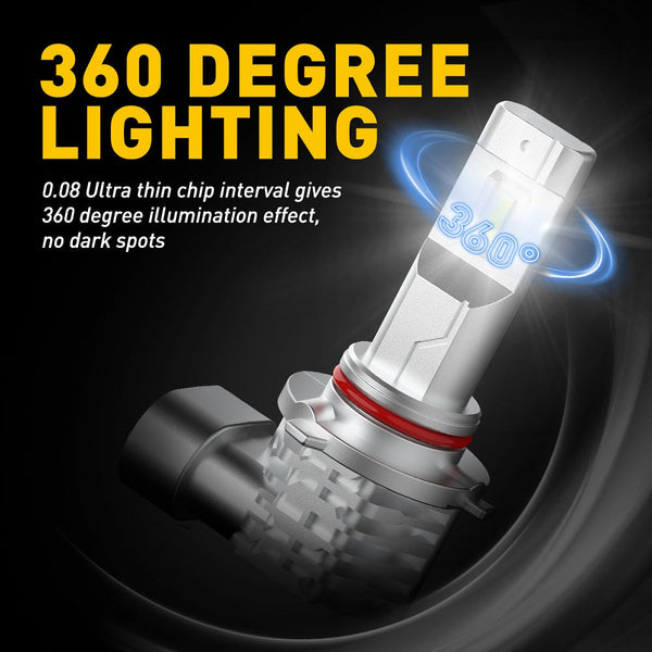 AUXITO 9005 LED Fog Light Bulb Fanless, 26W 6000LM High
