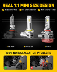 AUXITO 9005/HB3 Bulbs - Super Bright 30,000LM, 6500K Cool White, Plug & Play With Fan, 50,000 Hour Life (2 Pack) - View #10