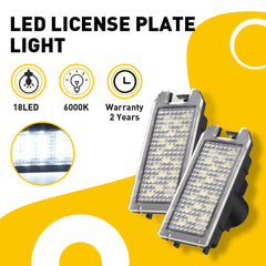 AUXITO LED License Plate Lights For 2013-2019 Fiat 500, Super Bright 6000K White, Direct Fit Tag Light Assembly