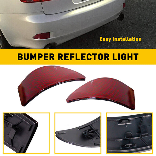 AZ Rear Bumper LED Reflector Lights – Smoke Lens, Red LED – Lexus IS250 IS350 2006-2013