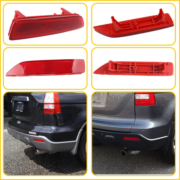 Left Driver Side Rear Bumper Reflector Light – Fits 2007-2009 Honda CRV – Red ABS, IP67