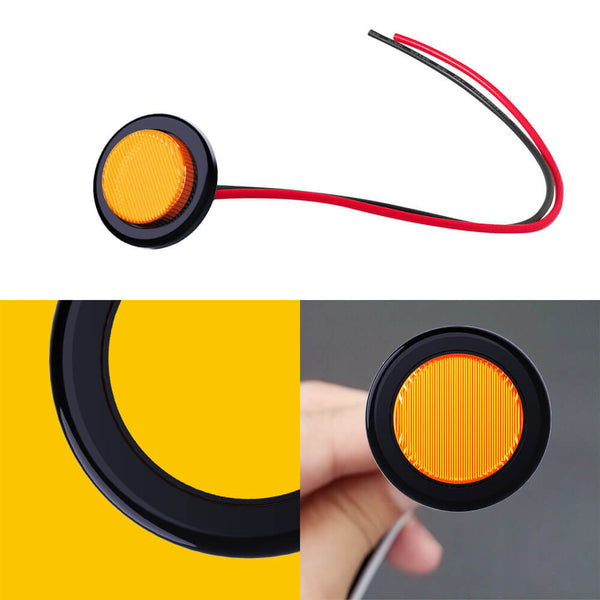 2X White 2 Inch LED Light Round Truck Trailer Side Marker