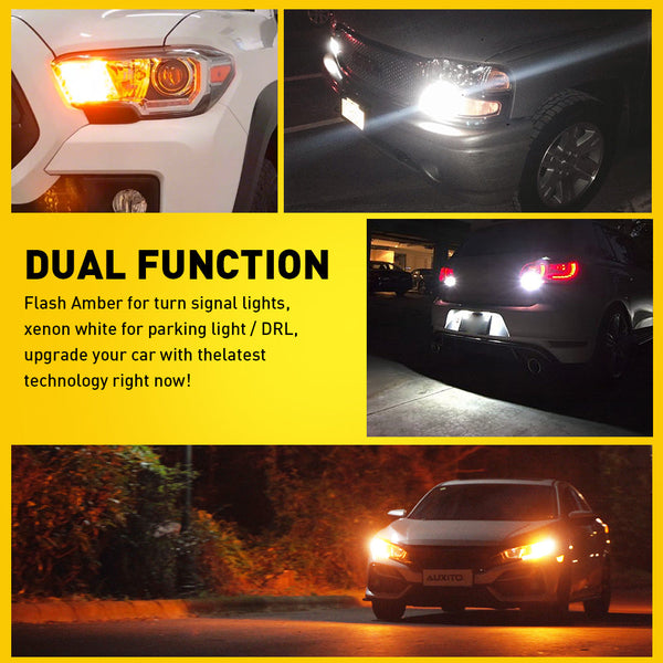 3157 Switchback Dual-Color Turn Signal LED Bulbs — AUXITO