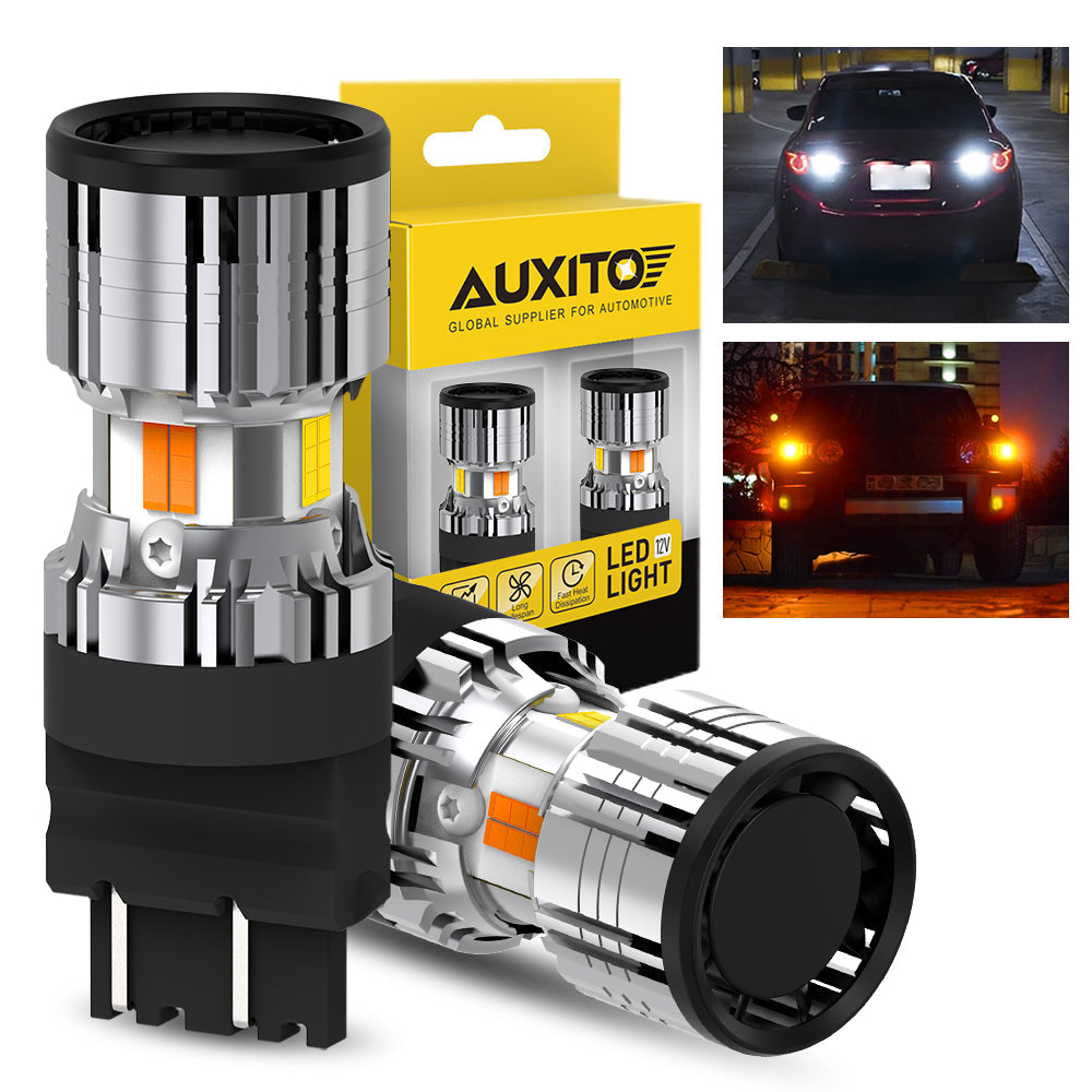 3157 Switchback Dual-Color Turn Signal LED Bulbs — AUXITO