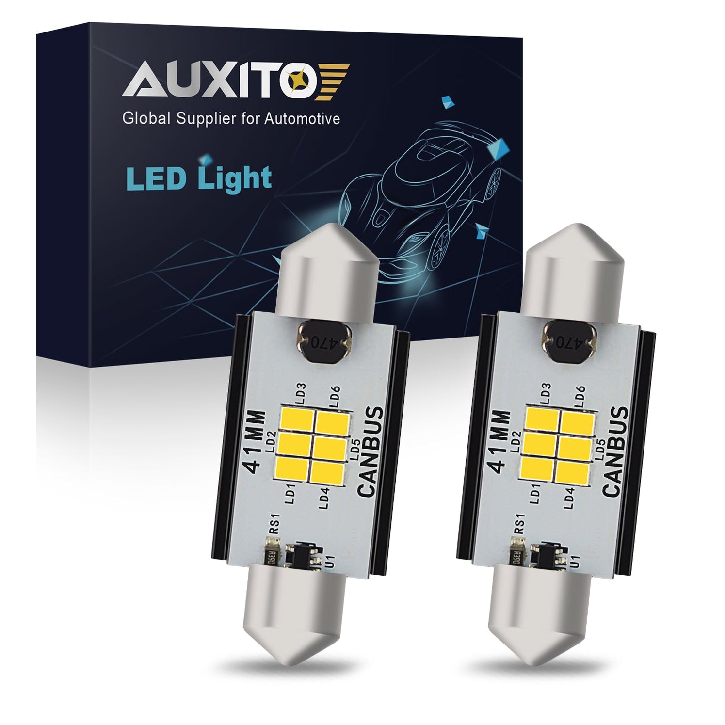 Alla Lighting 212-2 Cool Blue LED Festoon Bulbs – 2-Pack For Map, Dome & Courtesy Lights