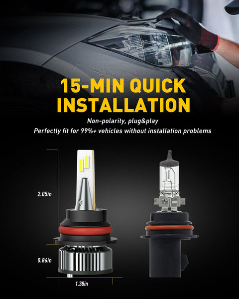 Brightest 9007 Led Headlight Bulbs Super Bright 9007/HB5 LED Headlight ...
