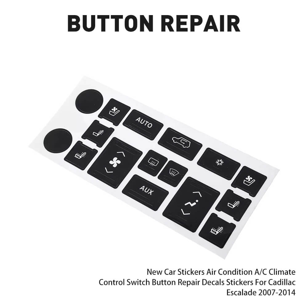 Machine Button Decals AC Dash Button Repair Kit, Car Button Decals - Best for Fixing Ruined ...