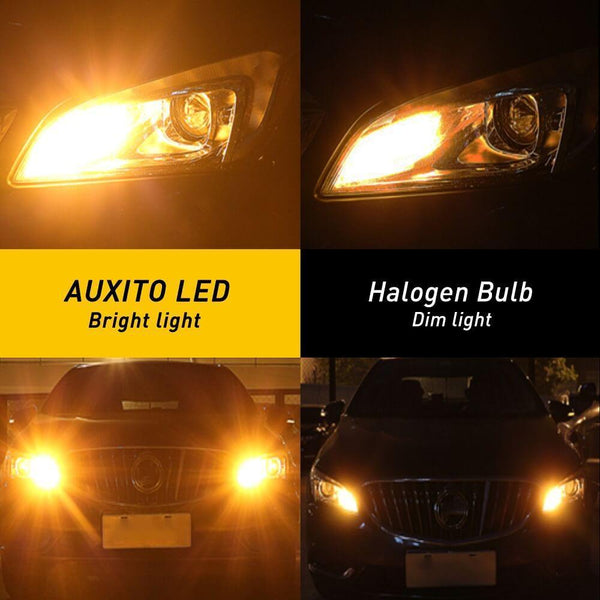 AUXITO 1156 BA15S Amber LED Turn Signal Bulbs – Canbus Error Free, 2-Year Warranty