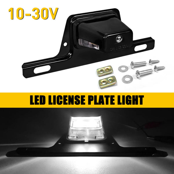 Black BracketMount LED License Plate Lights Tag Light Lamp Assembly f