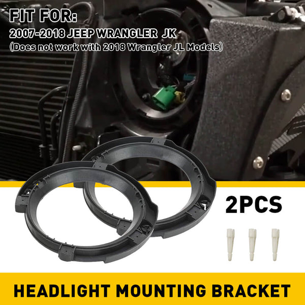 For 0718 Jeep Wrangler JK Headlight Mounting Bracket Ring Trim Access