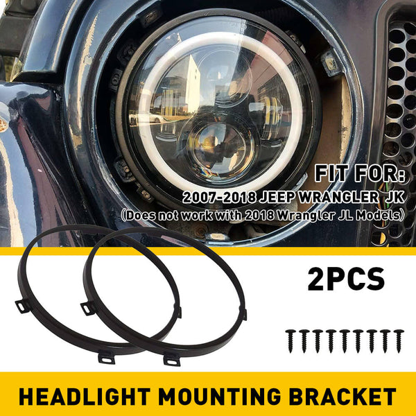 For 0718 Jeep Wrangler JK Headlight Mounting Bracket Ring Trim Access