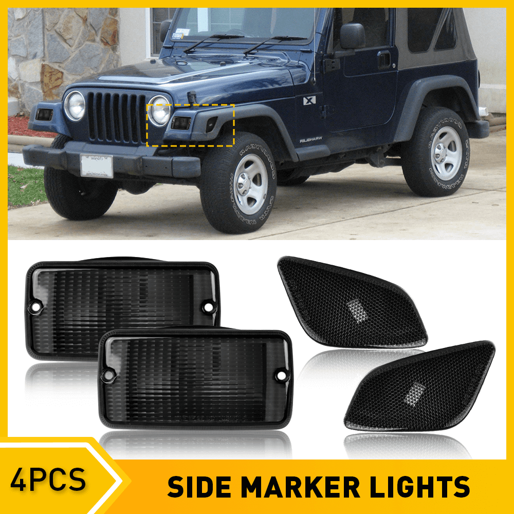 For 1997-2006 Jeep Wrangler TJ Front Bumper Turn Signal and Side Marke