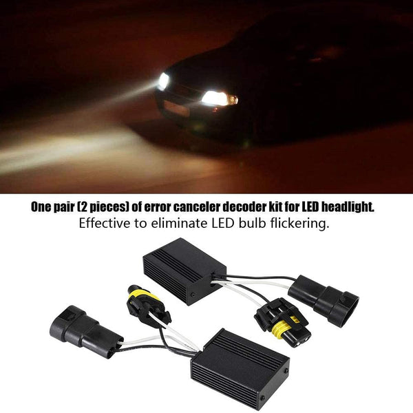 Kunfine 2X LED Headlight Canbus Decoder – Anti-Flicker Warning Canceller For 9005/9006 (12V 50W)
