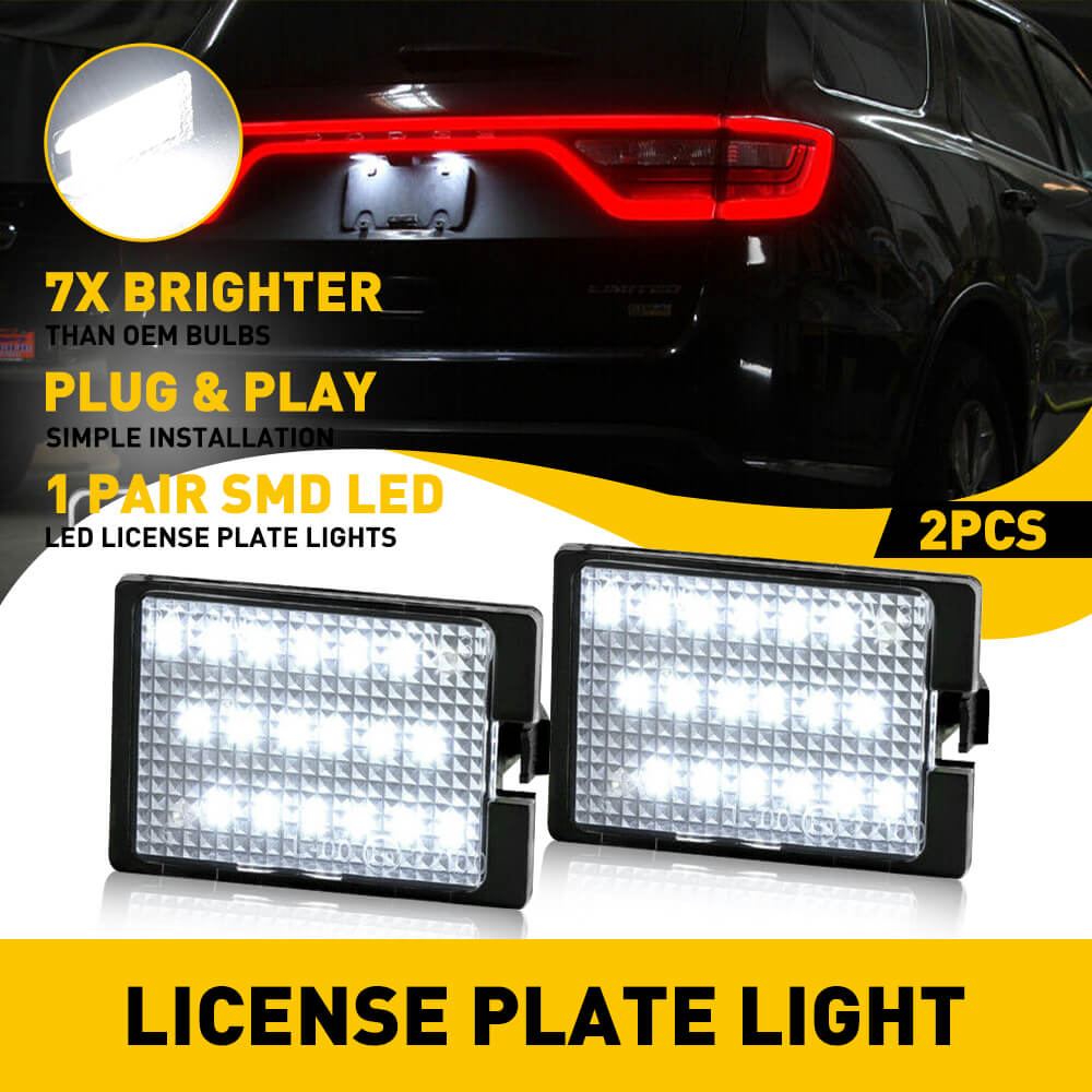 White LED License Plate Light – Fits 2015-2021 Dodge Charger & Challenger – 18-SMD