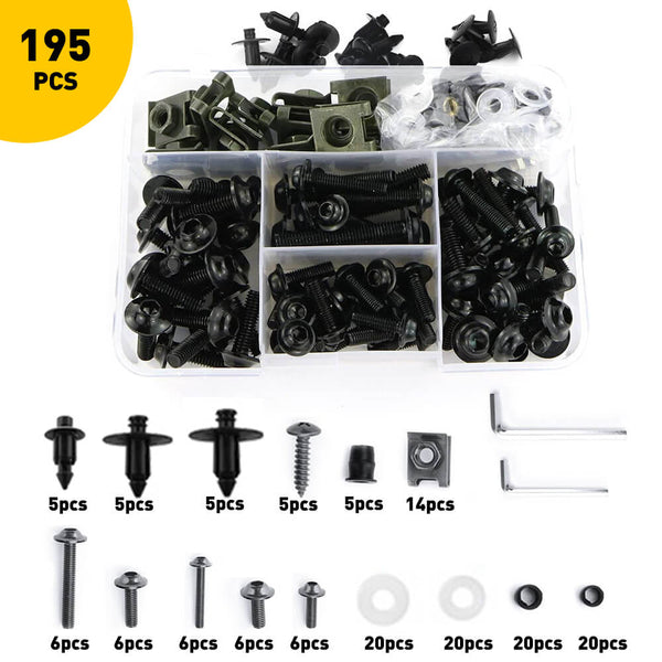 Motorcycle Fairing Nut And Bolt Assortment Kits Fasteners for Universa