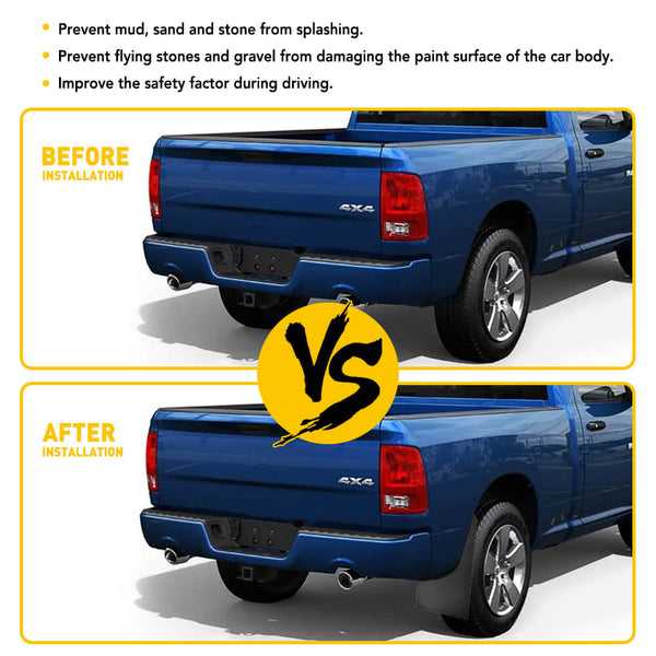 Universal Mud Flaps For Trucks, Pieced Fender for Front or Rear Auto A
