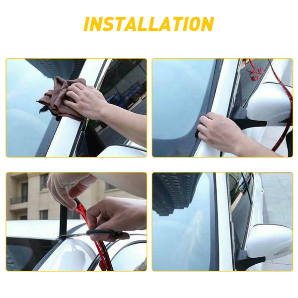 Universal T, U, DShaped, and FiveHole Rubber Car Window Stripping — AUXITO