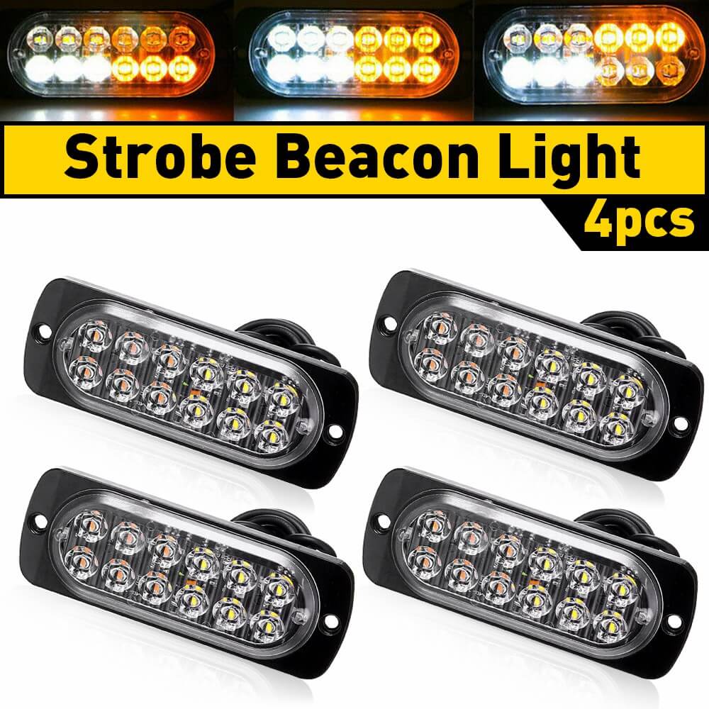 Waterproof 12pcs LEDs Emergency Strobe Light Bars for Truck Van Off Ro — AUXITO